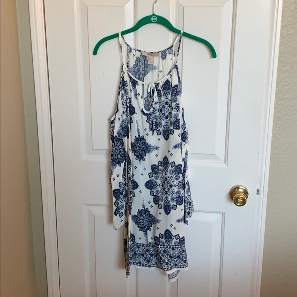 Cold Shoulder Quarter Bell Sleeve Dress